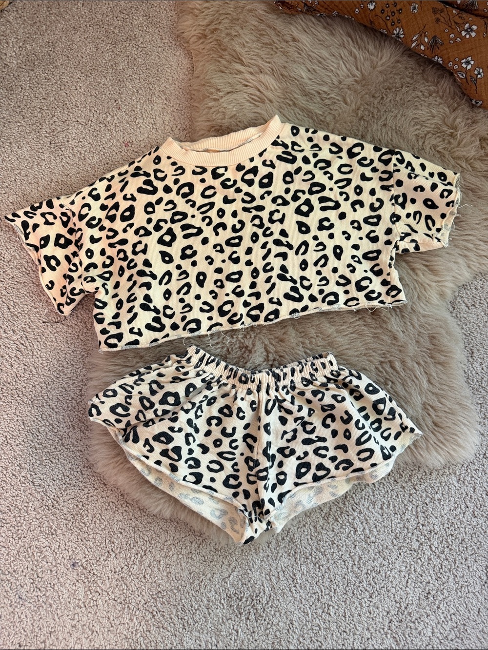 toddler leopard shorts set